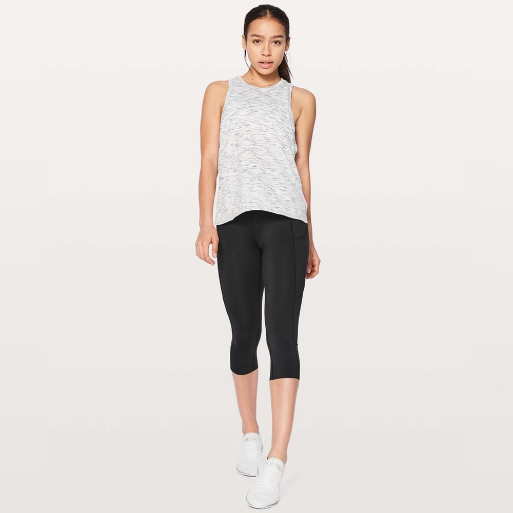 LULULEMON Squad Goals Tank- Tiger Space Dye Black White